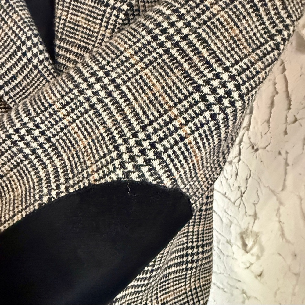 Field Manor Wool Blazer Size 10 I Houndstooth Wool Jacket I Classic Tailored - Picture 11 of 15